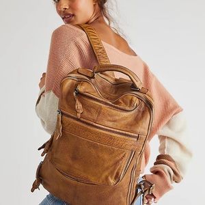 Free People East End Leather Backpack Laptop Bag